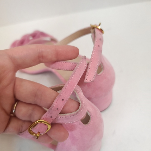 Stuart Weitzman | Amelina 50mm Block Chain Sandals in Pink Size 7 - Picture 10 of 14